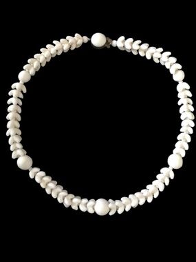 Vintage White Stacking Bead Necklace